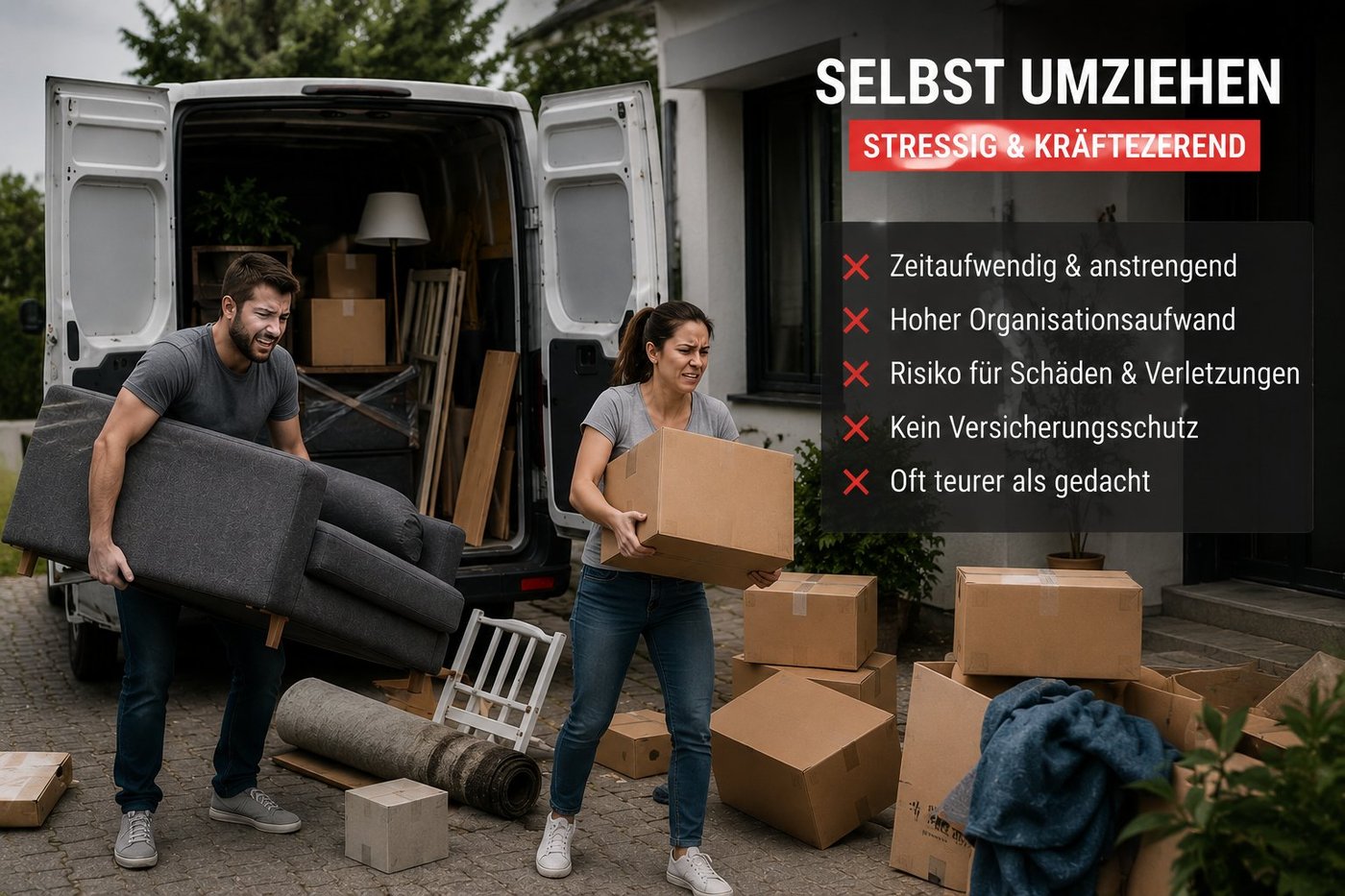 Selbst umziehen ist stressig und kräftezerend